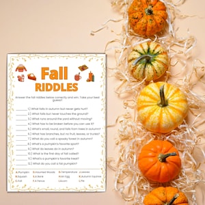 Fall Riddles Game: Autumn Party & Classroom Activity (digital Download ...