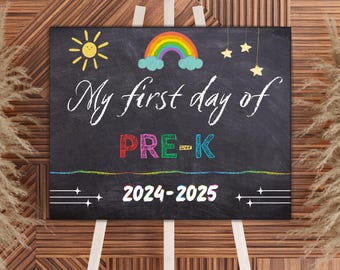 Pre-K Ersttagsschild: Bearbeitbare Tafel (PDF)