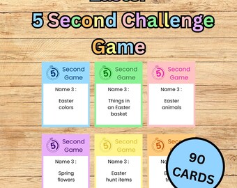 Easter 5 Second Challenge Game, Printable Party Activity (Instant Download)