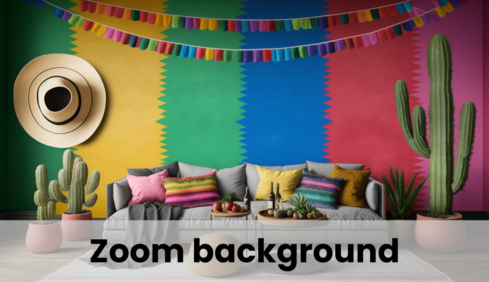 Zoom Virtual Background, Cinco De Mayo Background, Colorful Celebratory ...