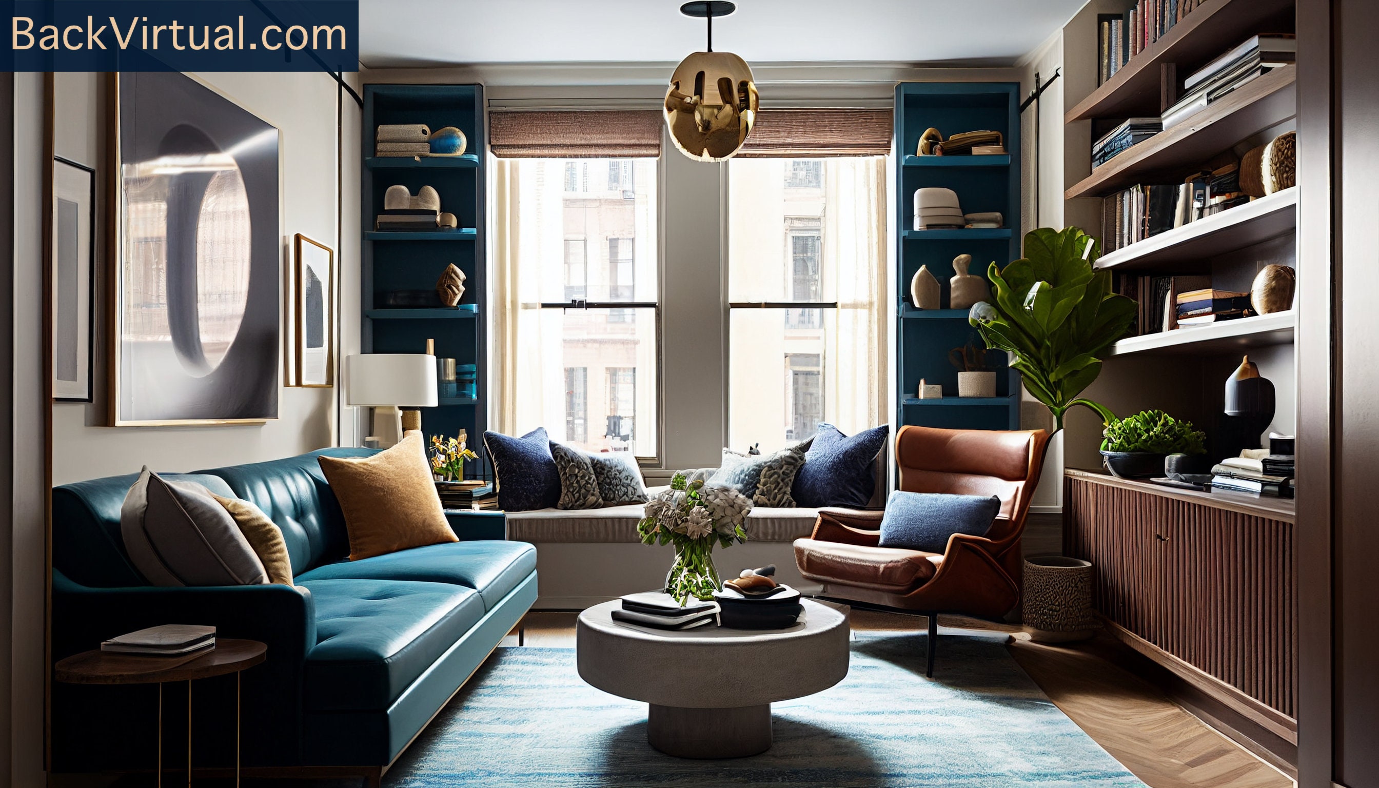Zoom Virtual Background, New York City Apartment Modern, Living Room