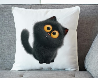 Schwarze Katze Clipart - 20 flauschige Cartoon PNG Illustrationen (Digitaler Download)