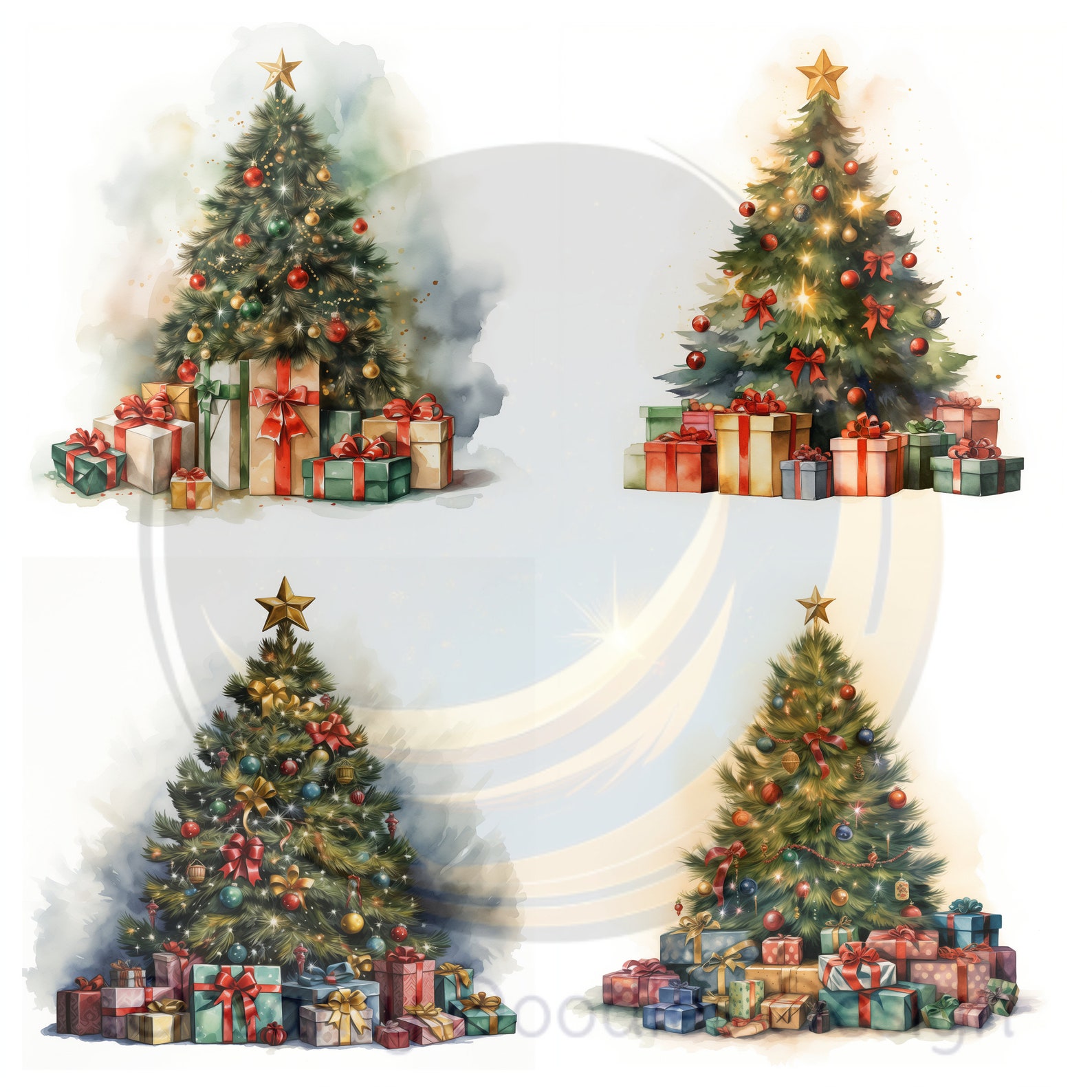 Christmas Tree Clipart Etsy