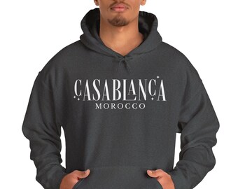 Casablanca Morocco Hoodie: Unisex Graphic Sweatshirt