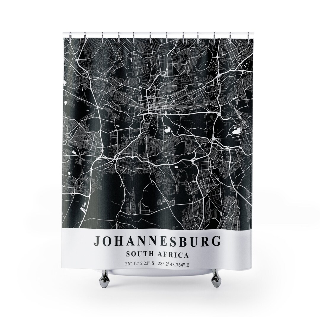 Johannesburg South Africa City Map Shower Curtain Etsy