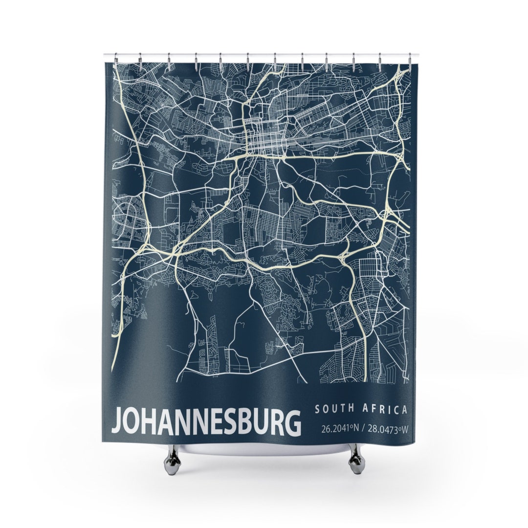 Johannesburg South Africa City Map Shower Curtain Etsy
