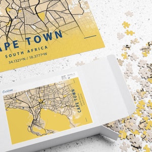 Cape Town South Africa Aerial View City Map Puzzle