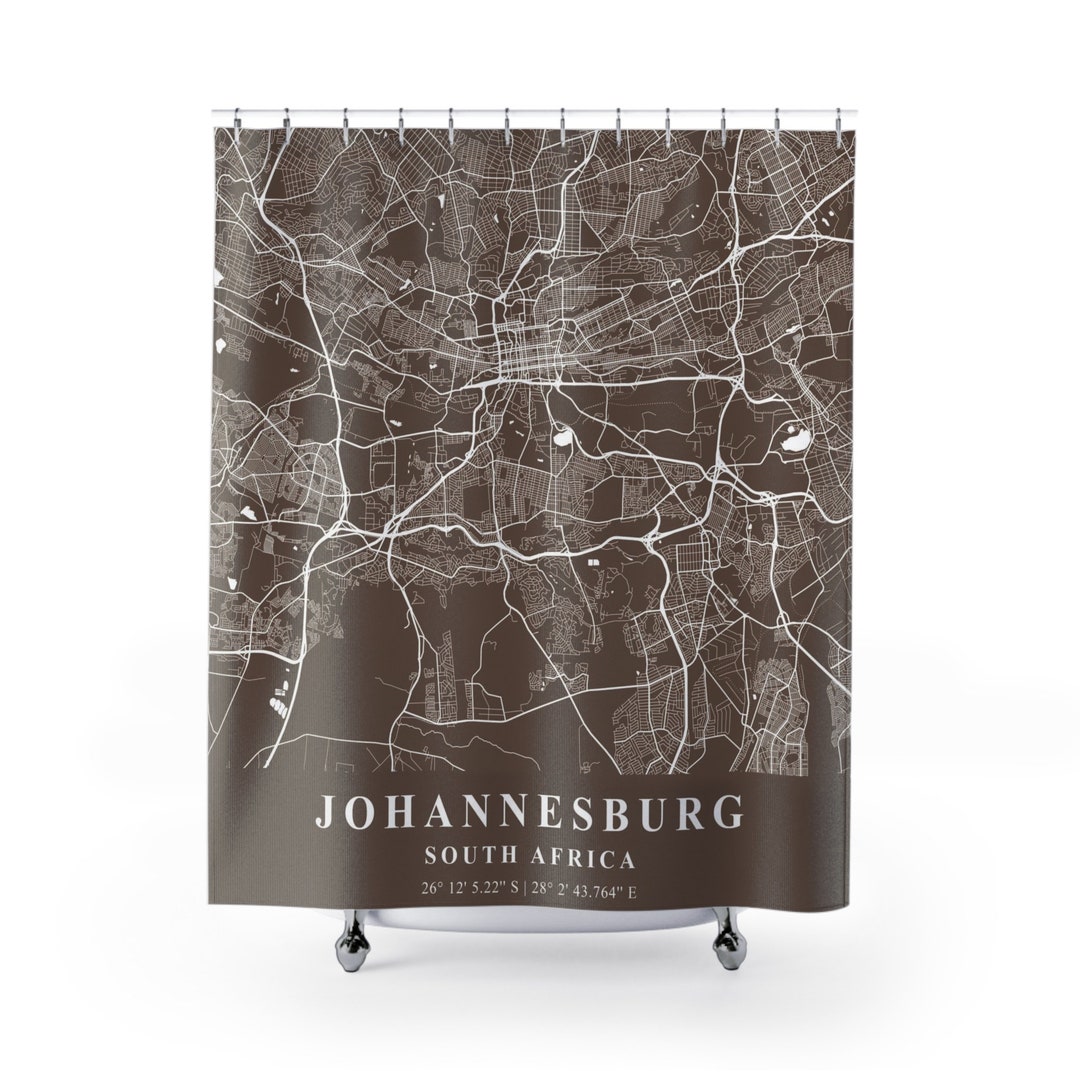 Johannesburg South Africa City Map Shower Curtain Etsy