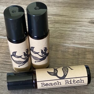Beach Bitch Fragrance Roller | Seven Sassy Sirens | Fun Gift | Handmade | Snarky | Phthalate Free | Travel Perfume | Roll On Perfume
