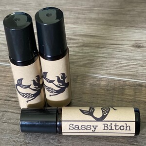 Sassy Bitch Fragrance Roller | Seven Sassy Sirens | Fun Gift | Handmade | Snarky | Phthalate Free | Travel Perfume | Roll On Perfume