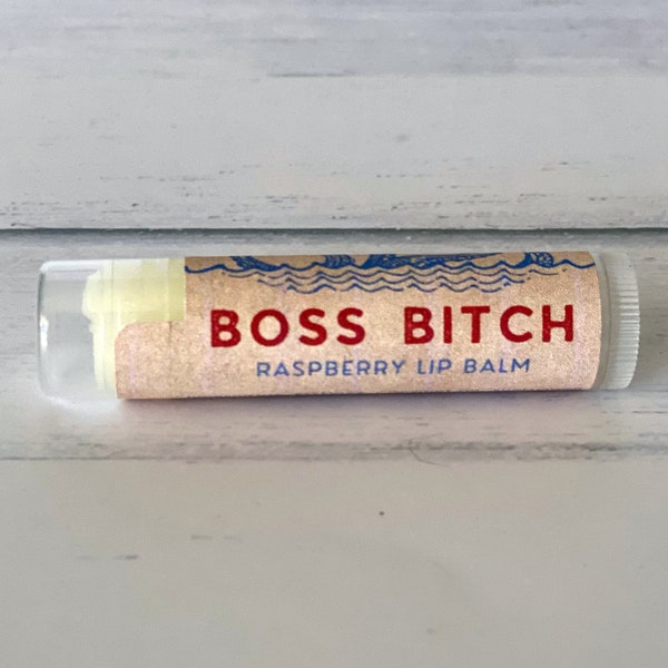 Boss Bitch Lip Balm | Seven Sassy Sirens | Fun Gift | Handmade | Snarky | All Natural | Flavored | Lip Moisturizer | Raspberry