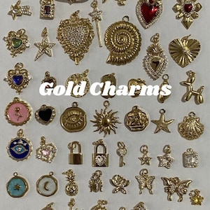 Gold Charms, 18k Gold Plated, Copper, Brass, Stainless Steel, Pendants, High Quality, Tarnish-free Charms