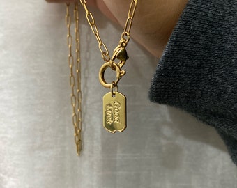 Gold Charm Holder Necklace, Waterproof & Tarnish Free, Custom Charm Necklace, Choose Your Own Charms, Carabiner Necklace