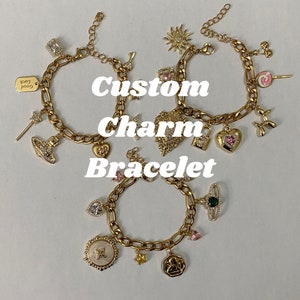 Créez votre propre bracelet à breloques / Breloques en acier inoxydable et laiton / Sans ternissement / Bracelet à breloques vintage / Bracelet à breloques personnalisable image 1