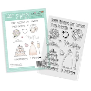 Sellos transparentes para manualidades del día de la boda para hacer tarjetas, álbumes de recortes, sellos de papelería para bodas, compromiso, aniversarios, romance