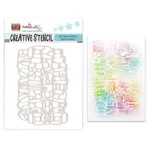 Stencil per scrapbooking, creazione di biglietti artigianali misti con forme strane