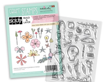 Flowers and Things - Stamp Soup 27 Clear Photopolymer card making craft stamps