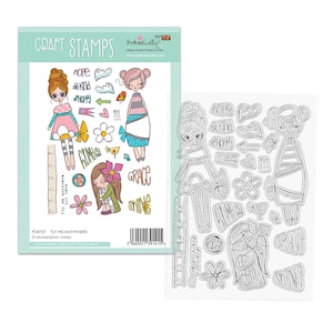 Fly me Anywhere tarjeta artesanal haciendo scrapbooking mixta arte diario sellos claros