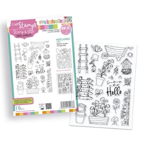 Tampons transparents Garden Therapy pour la fabrication de cartes, l'artisanat, le scrapbooking, les techniques mixtes.