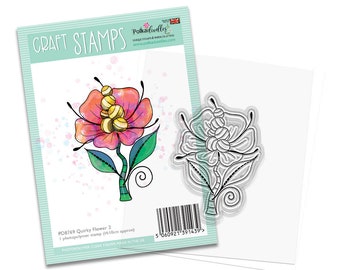 Quirky Flower clear craft card making, scrapbooking stamp 2