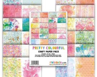 Pretty Colourful A4/8.5x11&quot; paper pack for card making, craft, scrapbooking