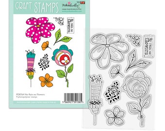 No Rain No Flowers floral clear craft stamps card making crafting scrapbooking mixed media art journal