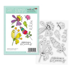 Sello transparente Kindness Blooms para manualidades con tarjetas en técnica mixta