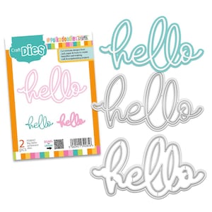 Troqueles con el mensaje "Big Hello" para hacer tarjetas, manualidades, scrapbooking y técnicas mixtas.