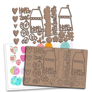 Home Sweet Home MDF Woodies DIY ozdoby - 29 szt.