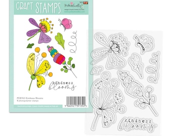 Kindness Blooms flower clear craft stamps card making crafting scrapbooking mixed media art journal