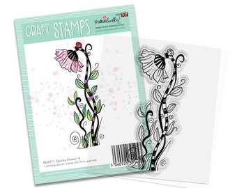 Quirky Flower clear craft card making, scrapbooking stamp 4