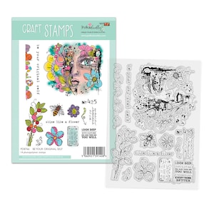 Sea su tarjeta original de artesanía para hacer álbumes de recortes con sellos transparentes para revistas de arte de técnicas mixtas