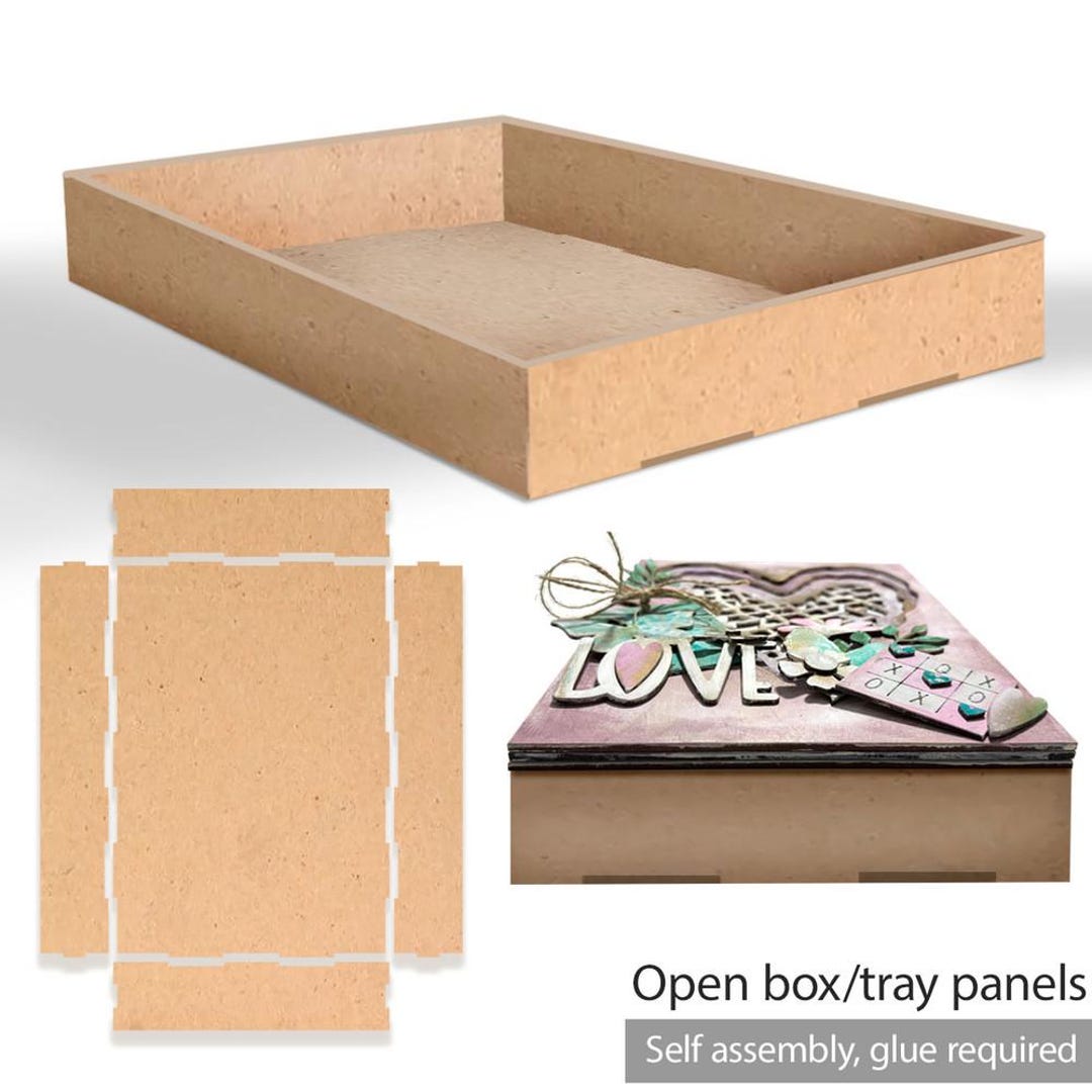Large A4 Open Box Frame/tray Panels Without Lid MDF Kit - 4 Pieces - Etsy