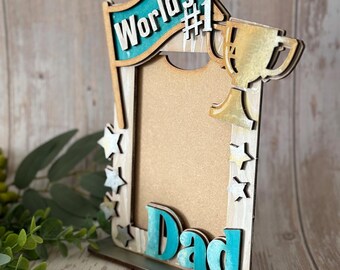 No 1 Dad Father sign plaque craft kit. Father&#39;s Day/birthday layered MDF Wood blanks to paint, card making, altered art, diy laser crafts