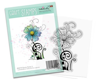 Quirky Flower clear craft card making, scrapbooking stamp 3