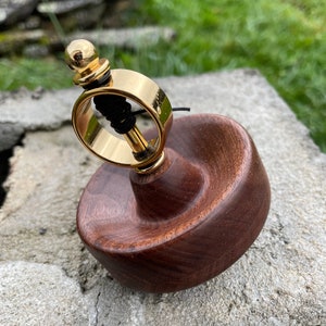 Spinning Top - Hand-turned Walnut - pulled with a Nylon String. Great old-fashioned gift for the grandkids!