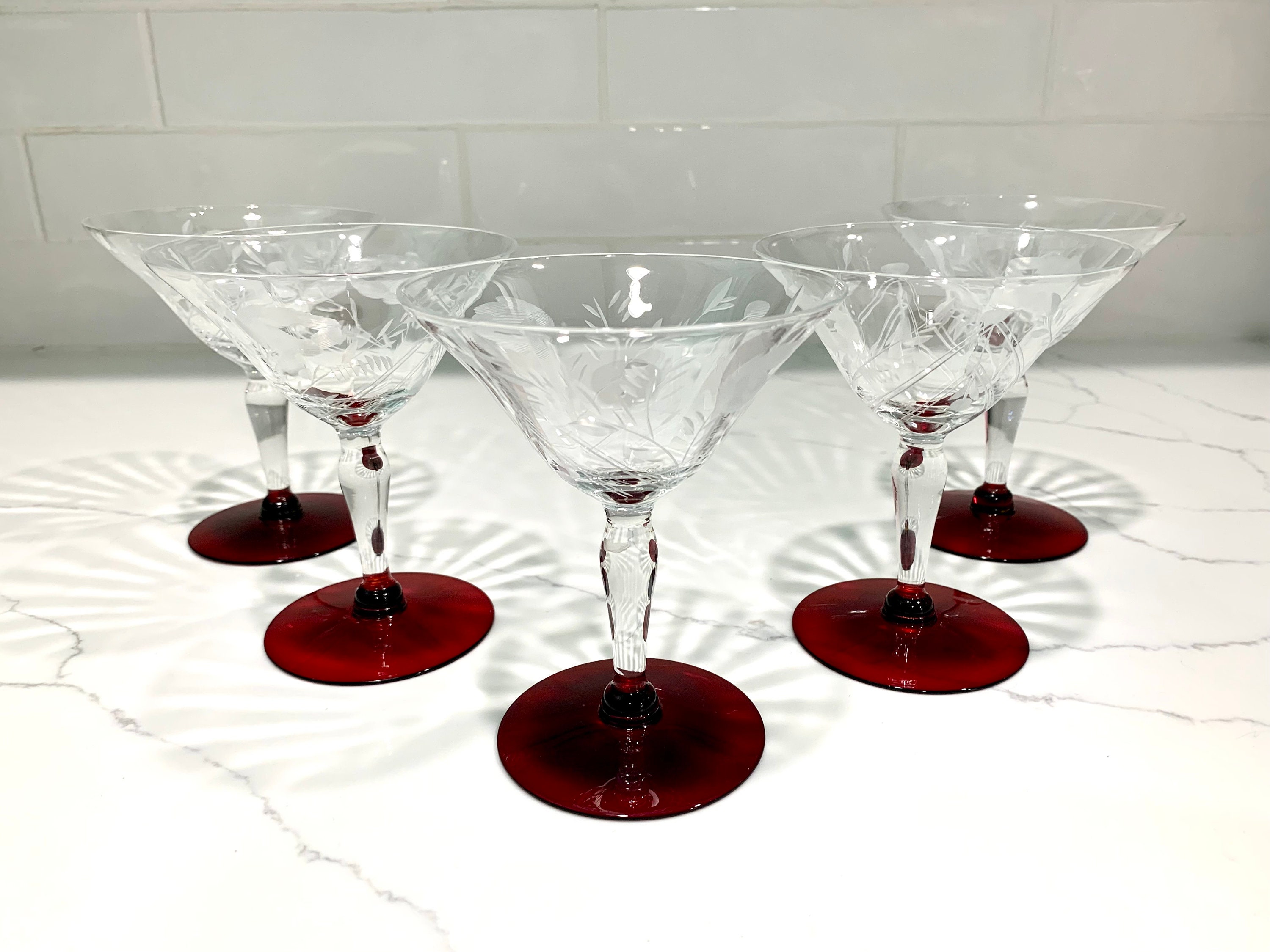 Christmas Crystal Martini Glasses, Cute Penguins Textured Glass, Holiday  Glassware, Margarita,barware, Wedding, Animal Cocktail Glass, 