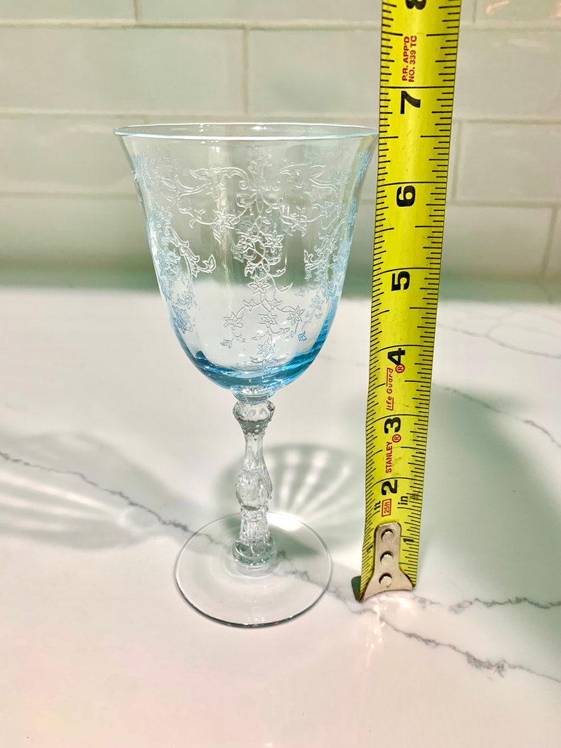 ELEGANT 6.5 Vintage Fostoria Navarre Blue Water Wine Etsy