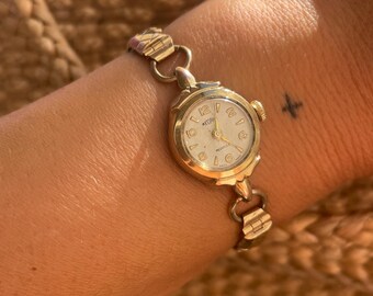 Vintage Jean Cardot Wind Up Gold Watch with Opal Saturn Charm Vintage 1970 main image 2