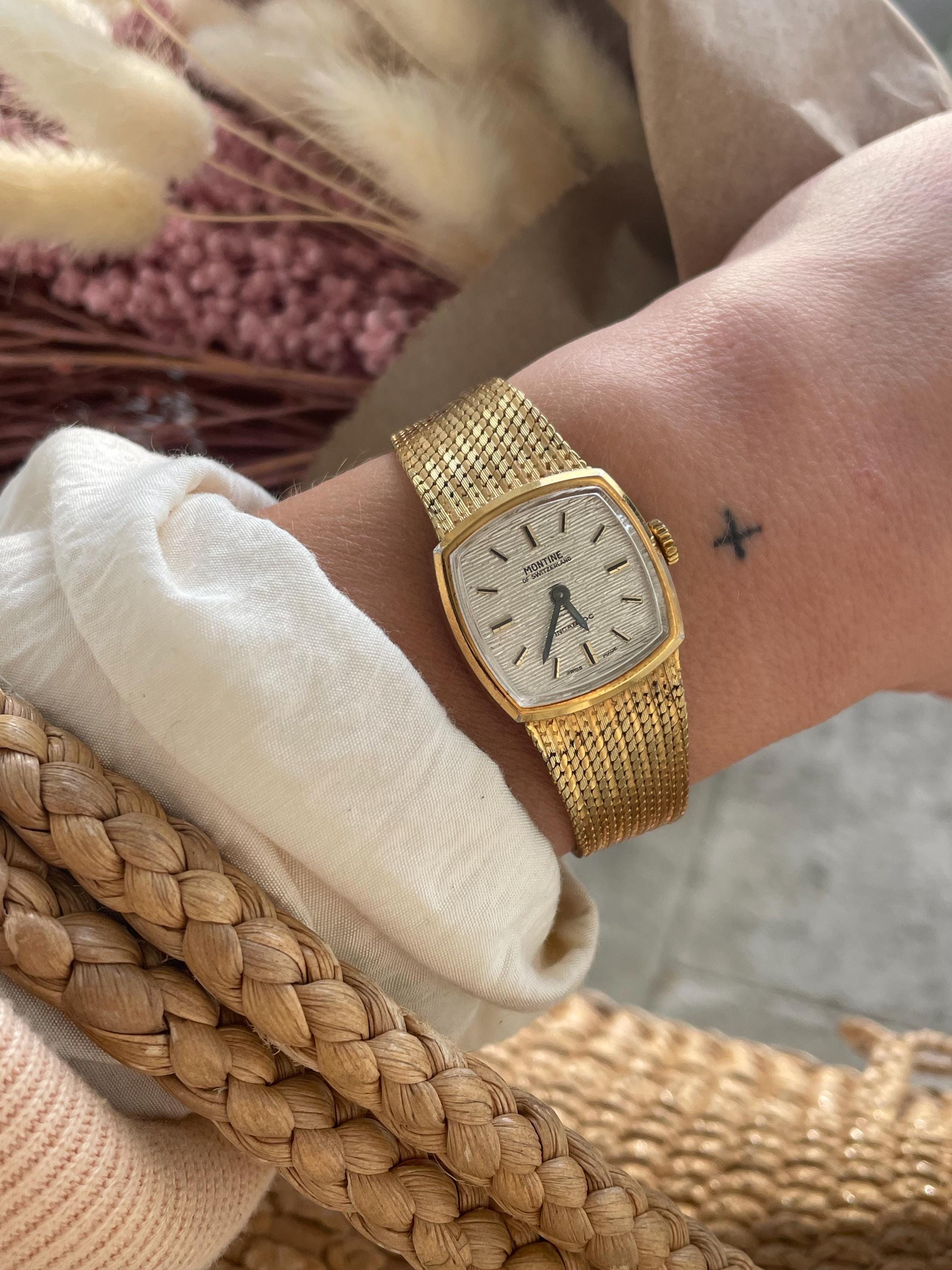 Vintage Montique 17 Jewels Incabloc Swiss Made Ladies Mechanical Gold Tone Watch Vintage Swiss Montine 17 Jewels Incabloc Gold Watch | eBay main image 3
