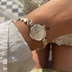 Vintage 1960s Rolled Gold Manual Wind Up 7 Jewels Analog Round Golden Dial Ladies Bracelet Style Cocktail Dress Wristwatch By Ingersoll