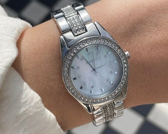 DKNY Silver & Rhinestone Bracelet Watch - Etsy display picture 3