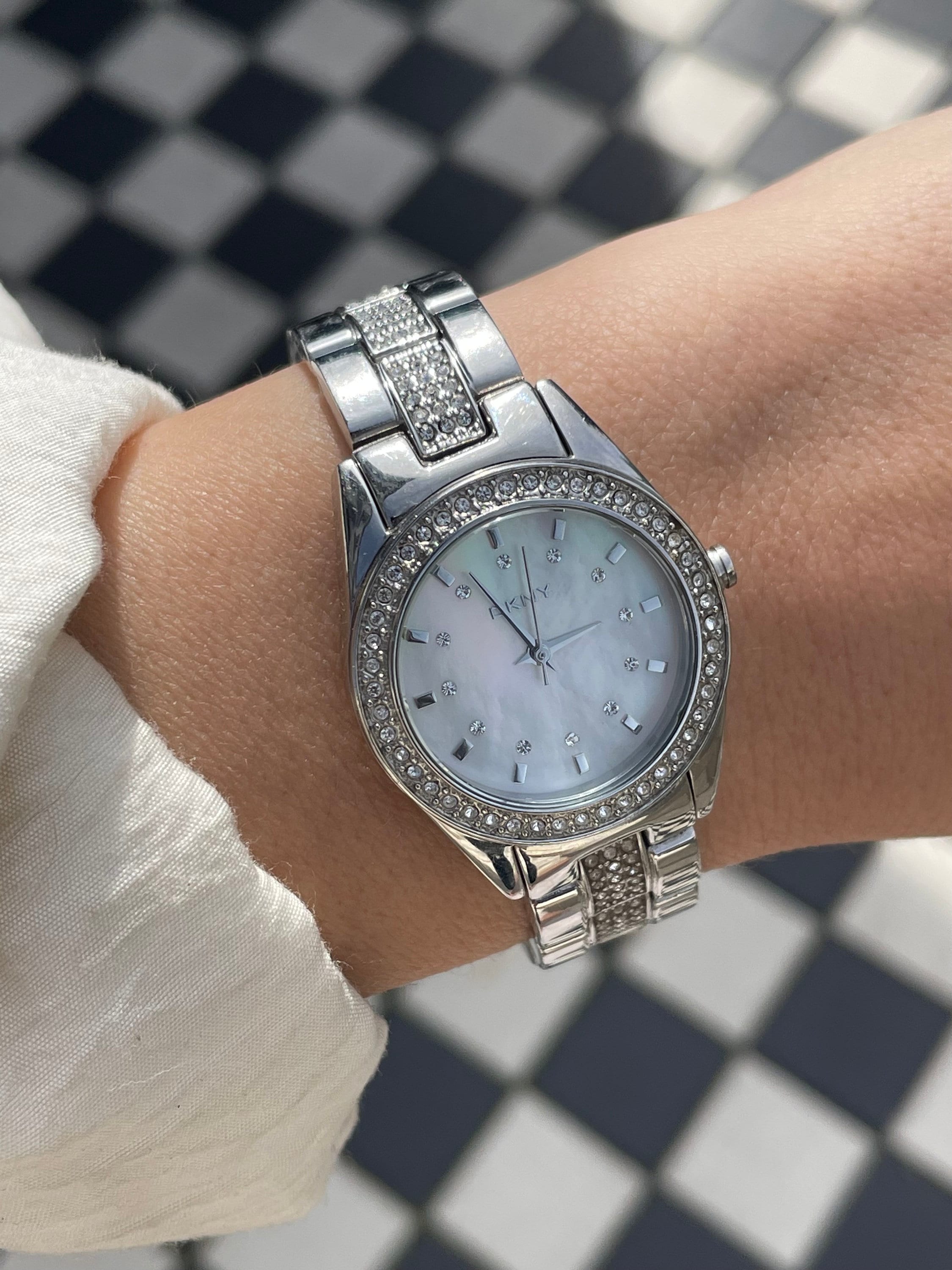 Vintage DKNY Rhinestone Watch, Mother of Pearl Dial - Etsy  display picture 3