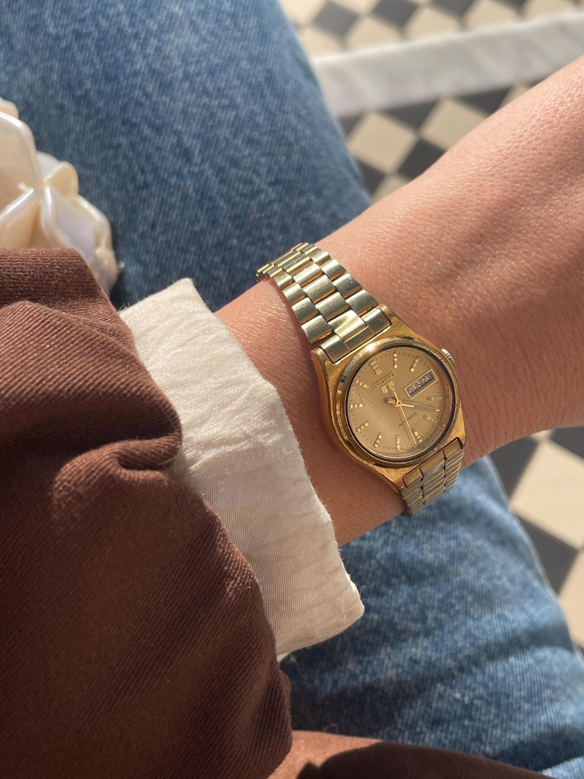 Womens Seiko Black Gold - Etsy