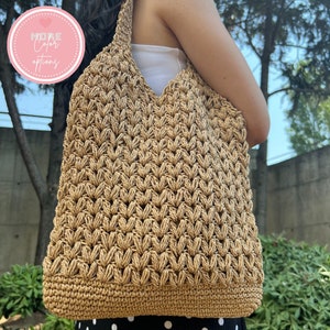 Borsa in filato di carta, borsa di paglia, borsa a tracolla all'uncinetto, borsa in rafia, borsa lavorata a maglia, borsa tote lavorata all'uncinetto a mano, borsa a tracolla in filato di carta, borsa tote in paglia