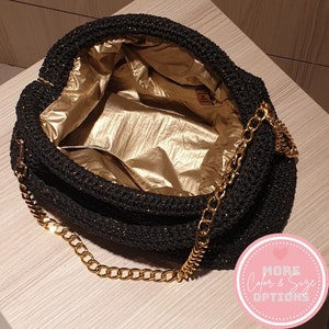 Pochette fatta a mano, pochette glitterata, pochette glitterata fatta a mano, borsa glitterata in filato di carta, borsa glitterata all'uncinetto, borsa da sera glitterata