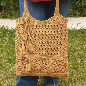 Borsa in filato di carta all'uncinetto, borsa estiva, borsa di paglia all'uncinetto, borsa in corda di carta, borsa a tracolla in rafia, borsa a tracolla all'uncinetto