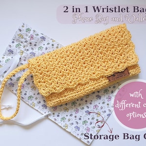 Bolsa de pulsera de hilo de papel, pulsera de cuerda de papel de ganchillo, bolsa y billetera para teléfono de hilo de papel, bolsa de pulsera de hilo de papel hecha a mano