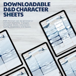 Watercolor Underwater DnD Character Sheet / D&D / Character Journal / PDF