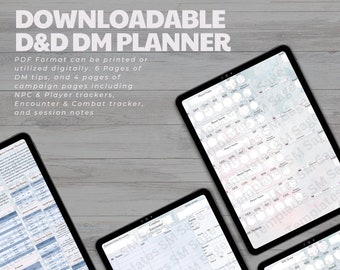 Downloadable D&D DM Planner PORTRAIT | Watercolor Planner | Dungeon Master